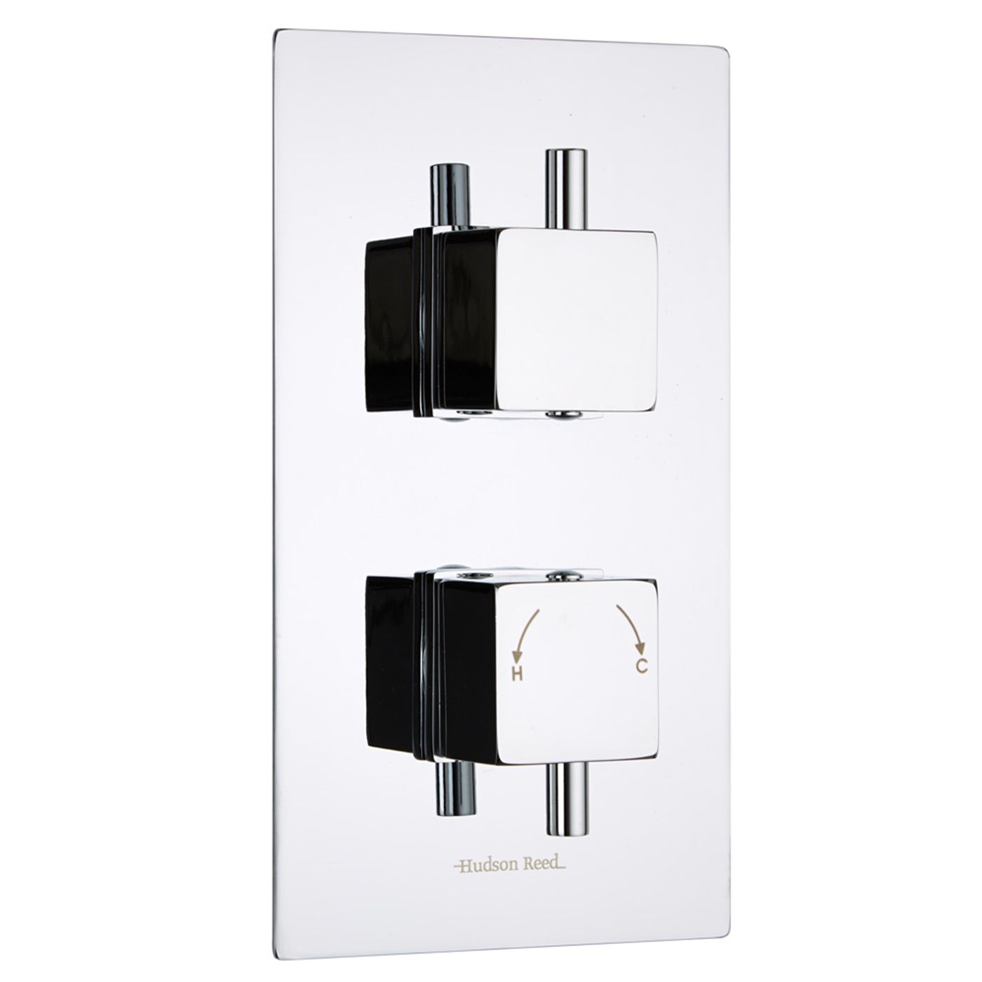 Square Concealed 1 Outlet Twin Thermostatic Shower Valve