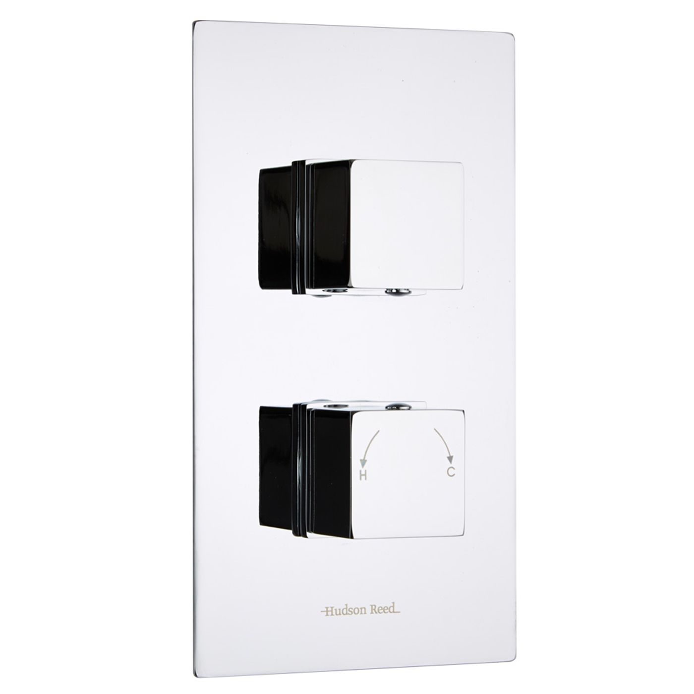 Kubix Concealed 1 Outlet Twin Thermostatic Shower Valve (Slim Plate)
