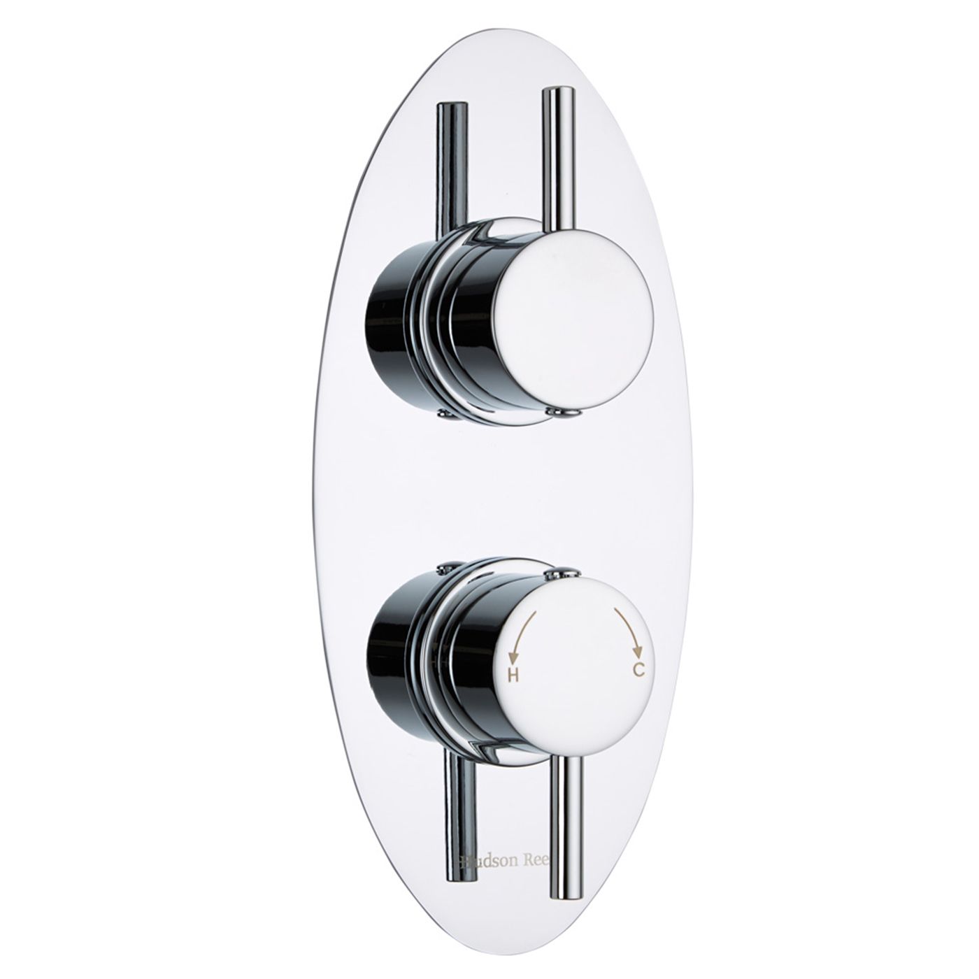Quest Concealed 2 Outlet Twin with Diverter Thermostatic Shower Valve (Oval Plate)
