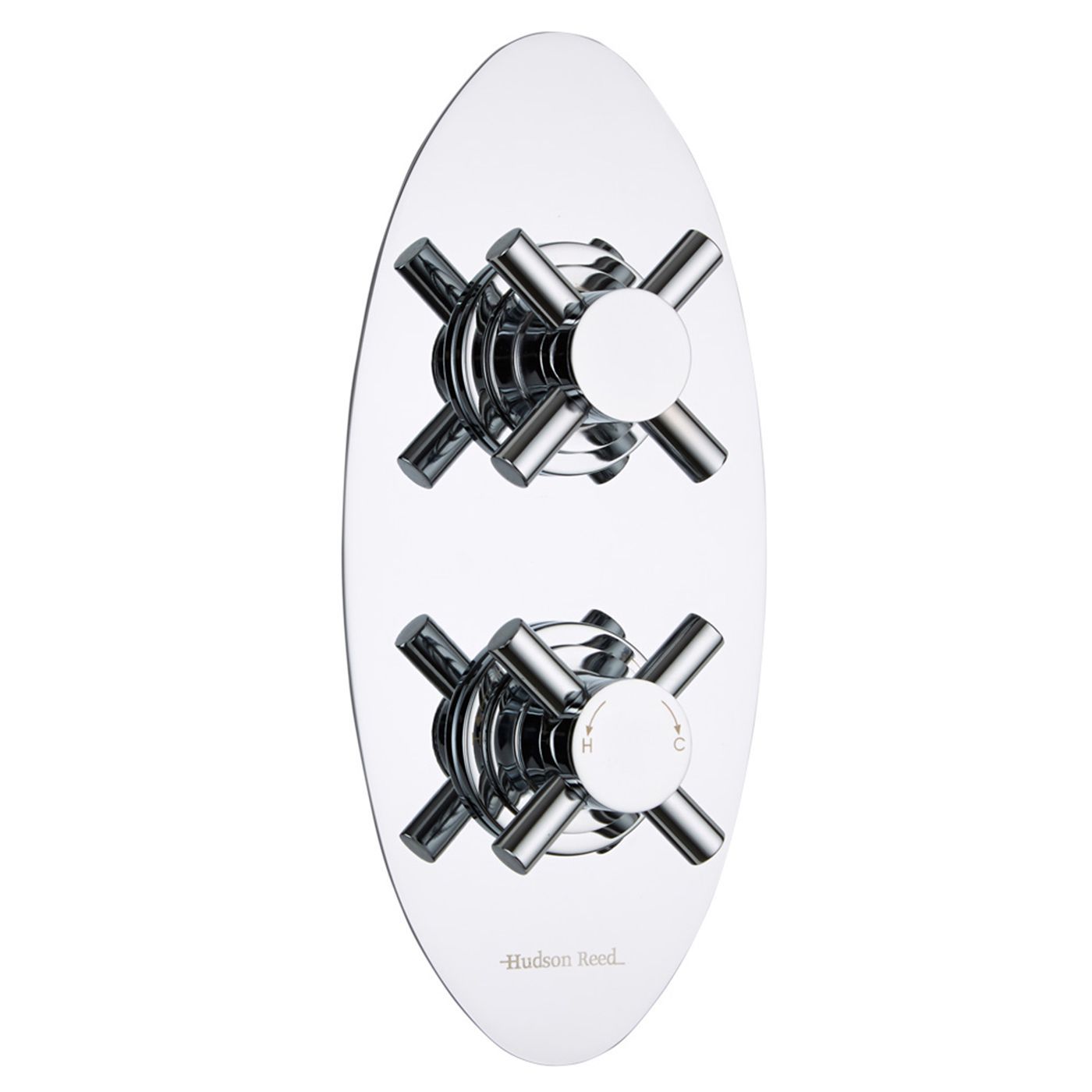 Kristal Concealed 1 Outlet Twin Thermostatic Shower Valve (Oval Plate)