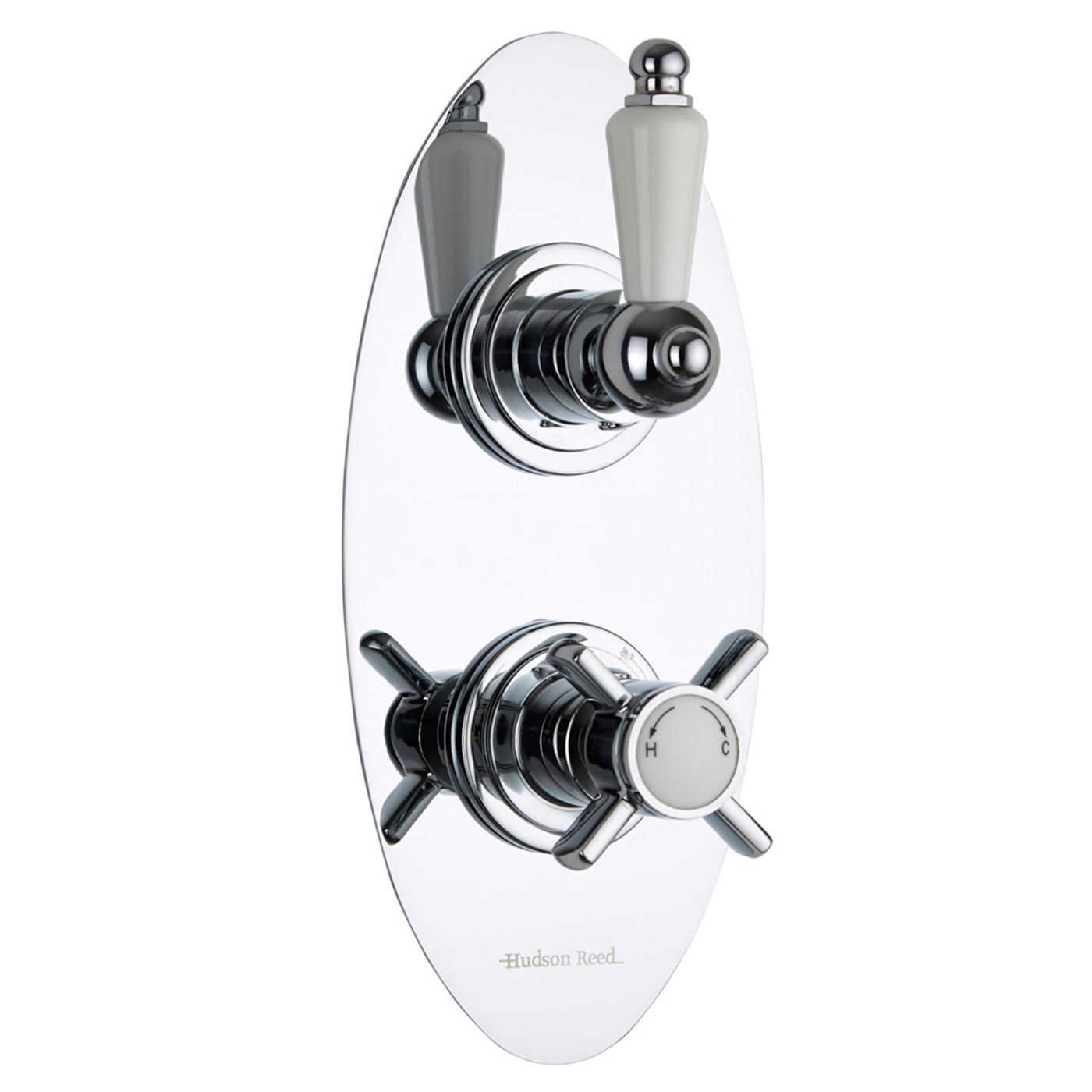 Beaumont Concealed 1 Outlet Twin Thermostatic Shower Valve (Oval Plate)