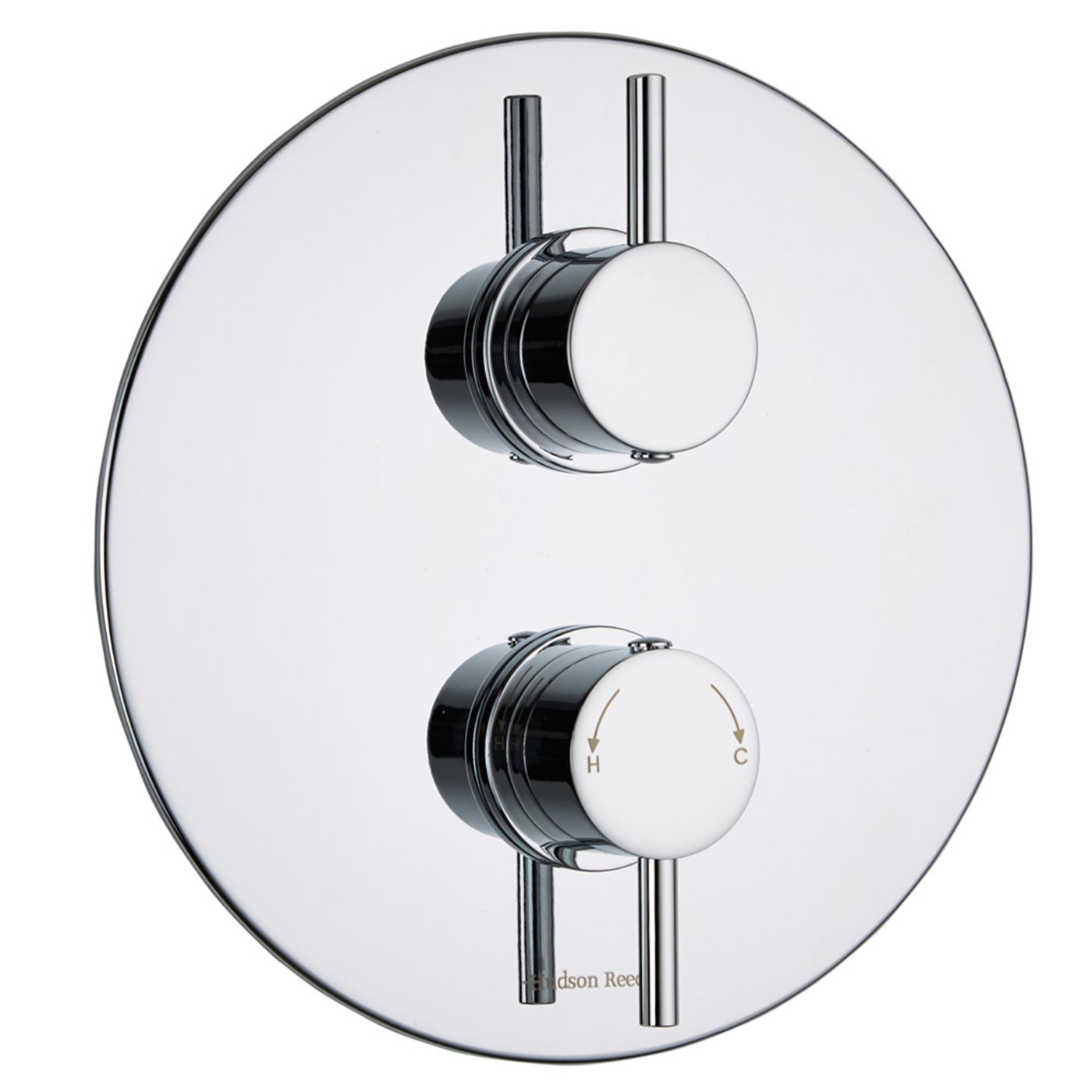 Quest Concealed 2 Outlet Twin with Diverter Thermostatic Shower Valve (Round Plate)