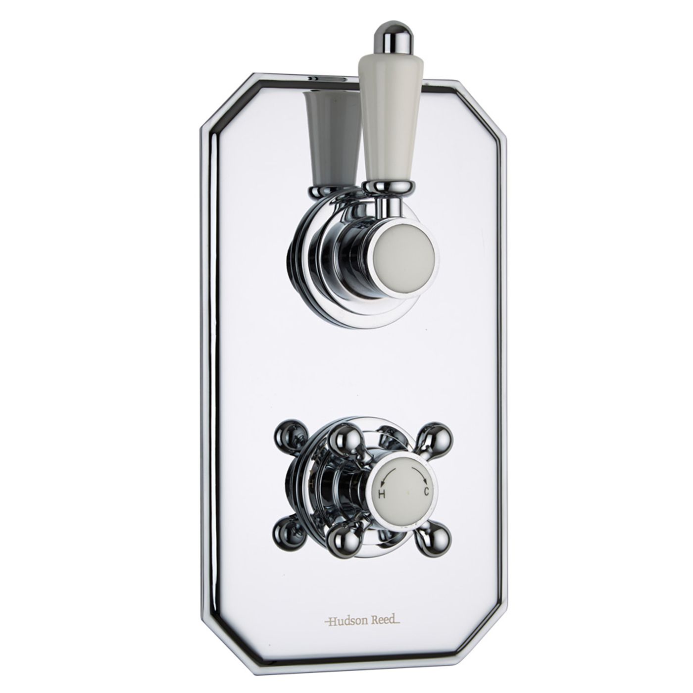 Traditional Concealed 1 Outlet Twin Thermostatic Shower Valve (Traditional Plate)