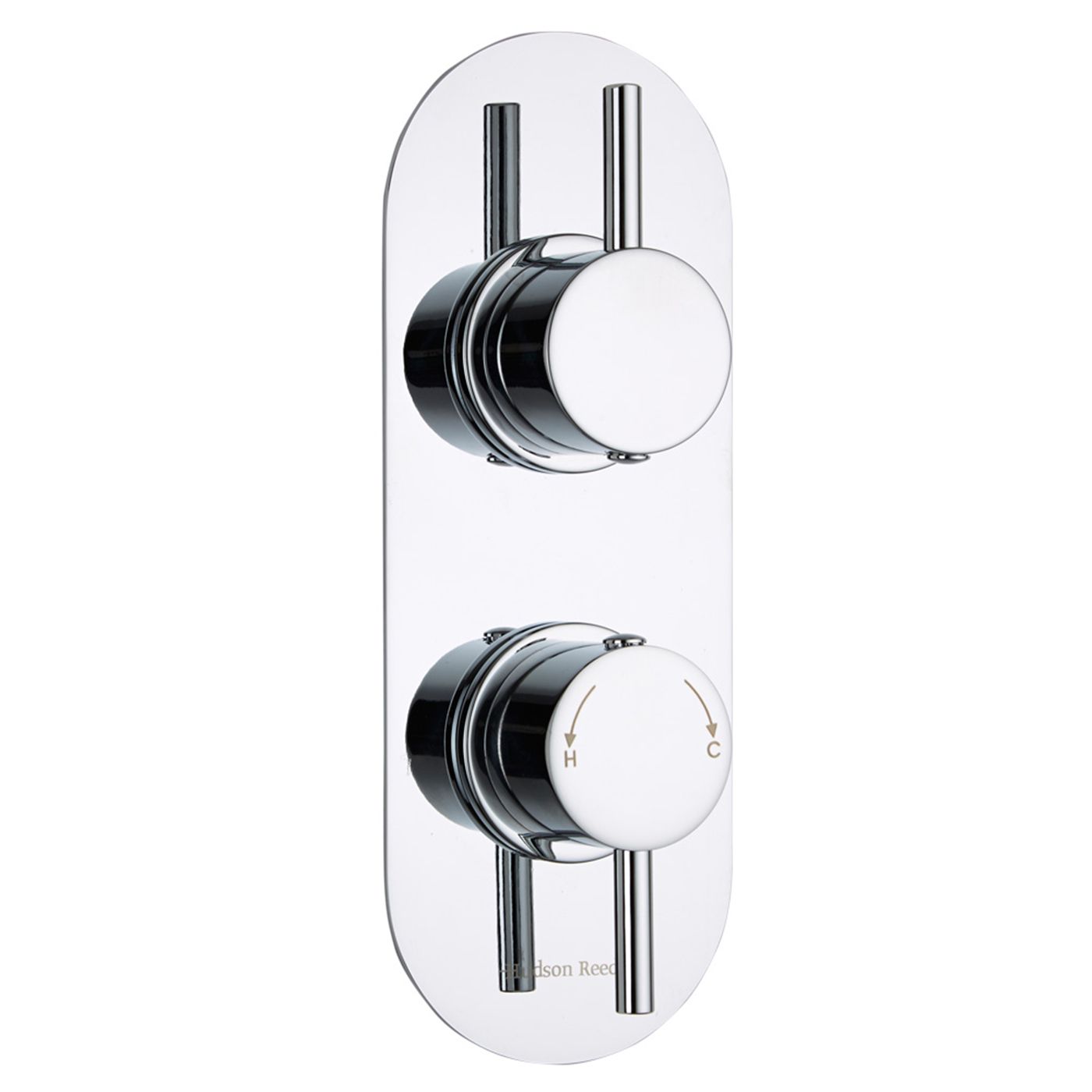 Quest Concealed 2 Outlet Twin with Diverter Thermostatic Shower Valve (Racetrack Plate)