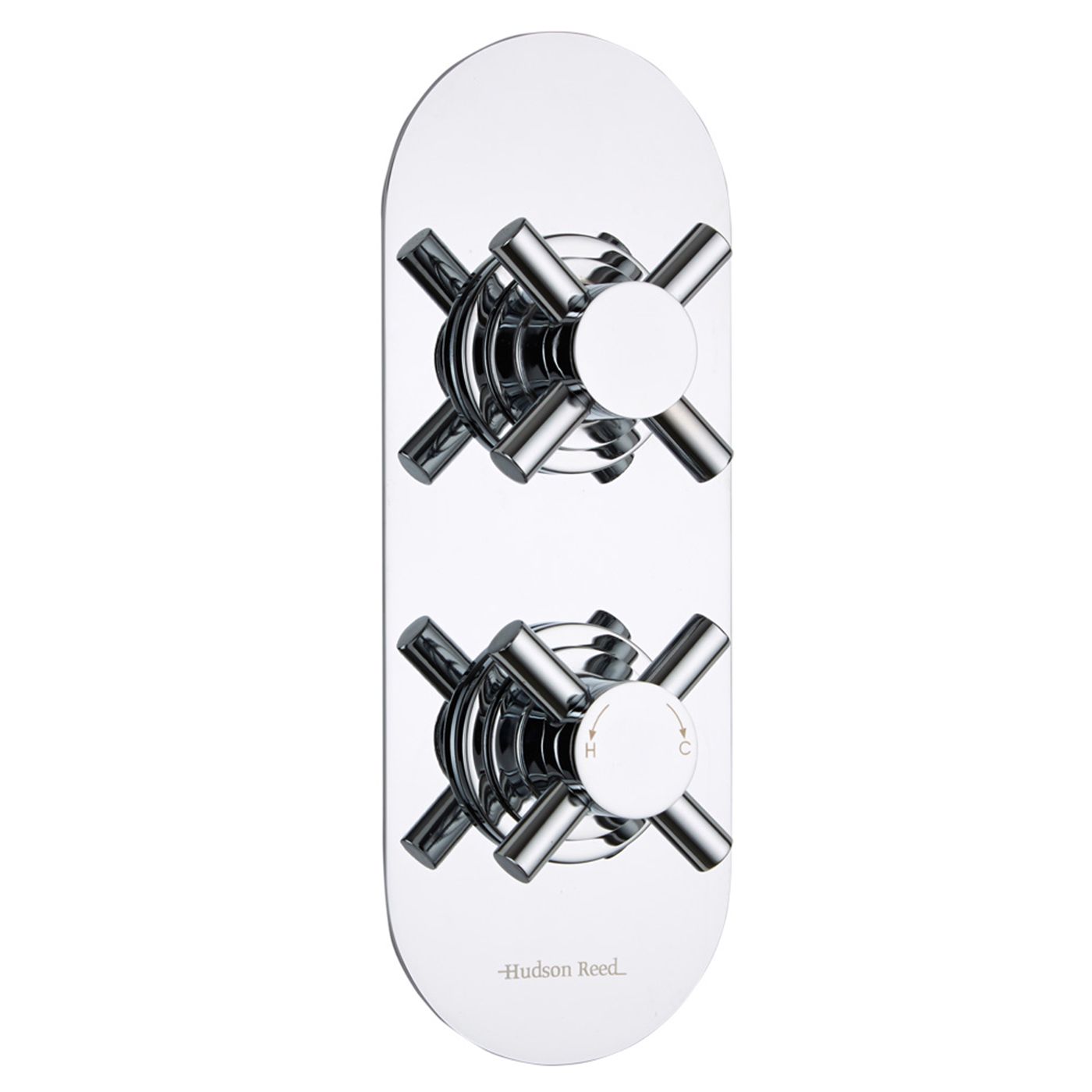 Kristal Concealed 1 Outlet Twin Thermostatic Shower Valve (Racetrack Plate)