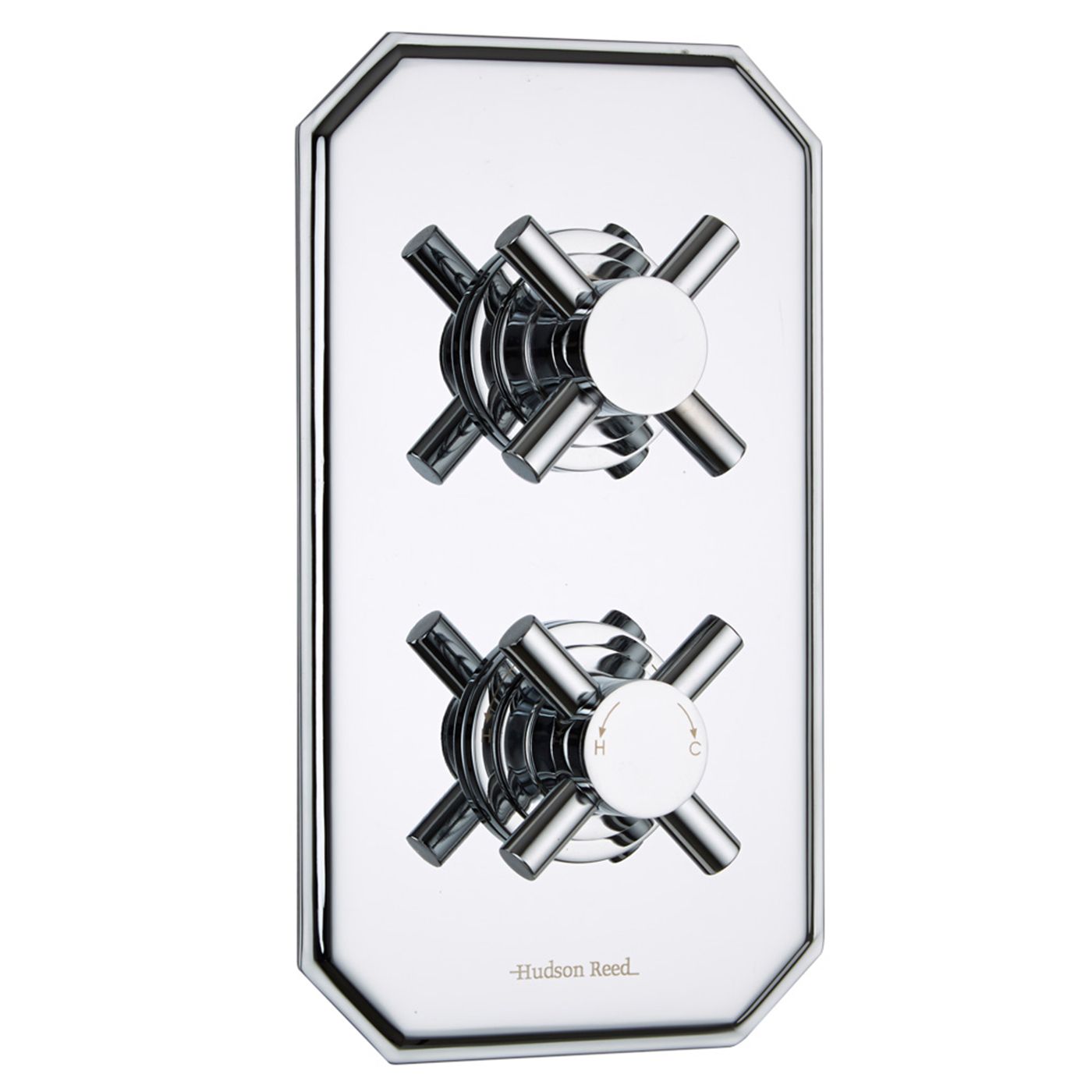 Kristal Concealed 1 Outlet Twin Thermostatic Shower Valve (Traditional Plate)