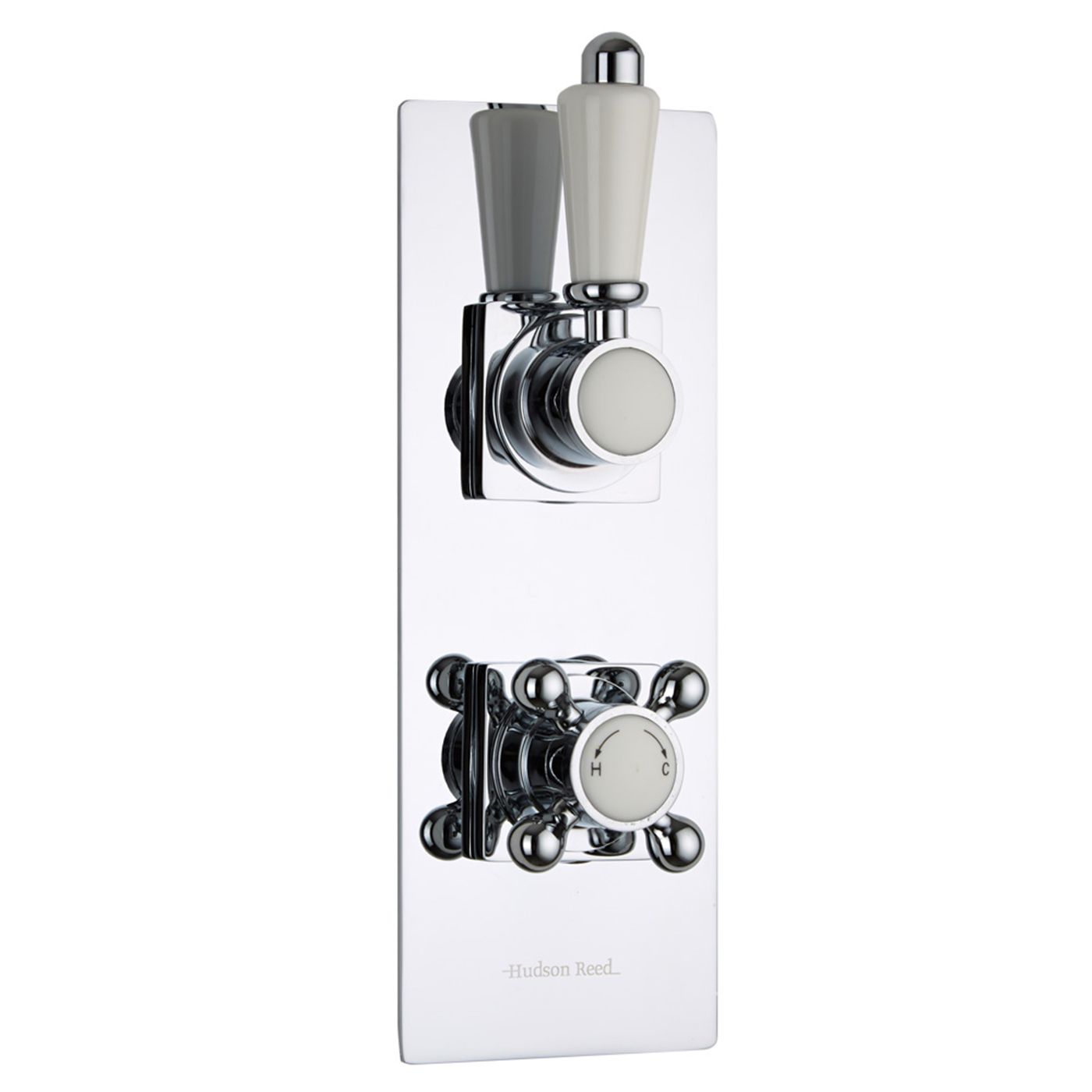 Traditional Concealed 1 Outlet Twin Thermostatic Shower Valve (Slim Trim Plate)