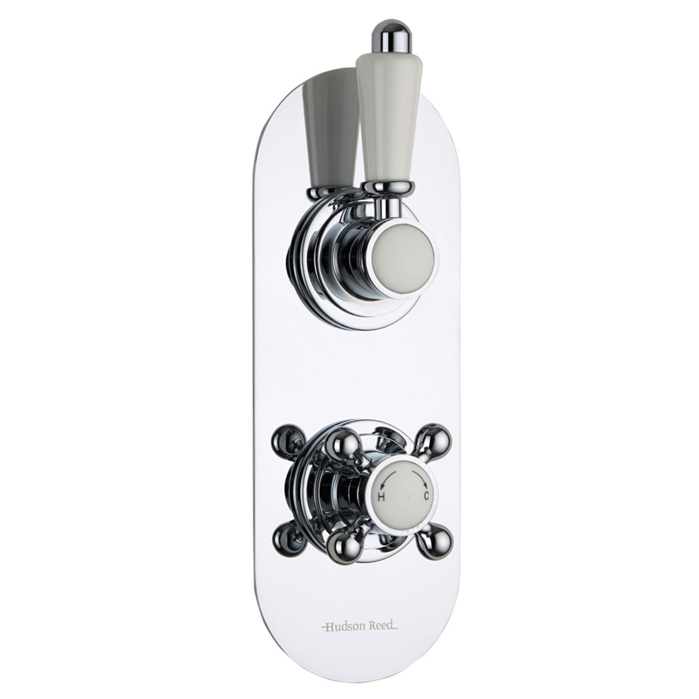 Traditional Concealed 1 Outlet Twin Thermostatic Shower Valve (Racetrack Plate)