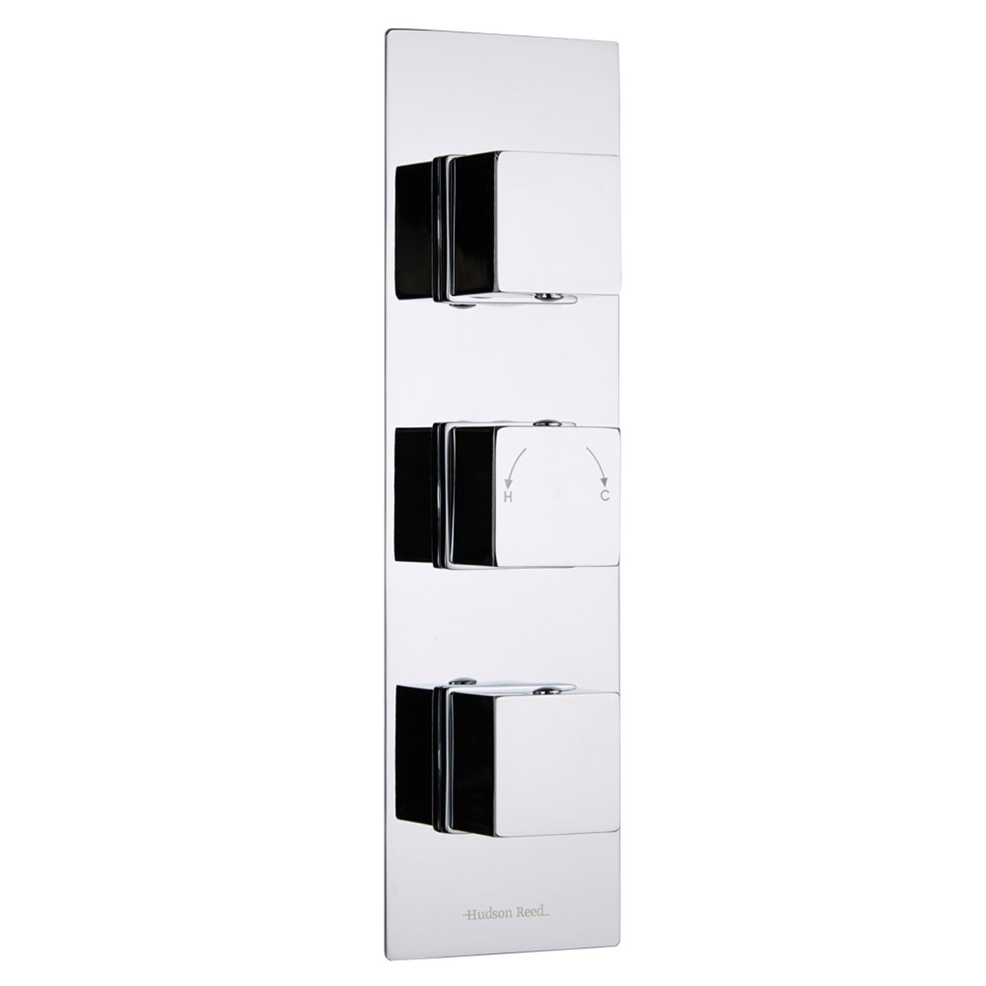 Kubix Concealed 2 Outlet Triple Thermostatic Shower Valve (Slim Plate)