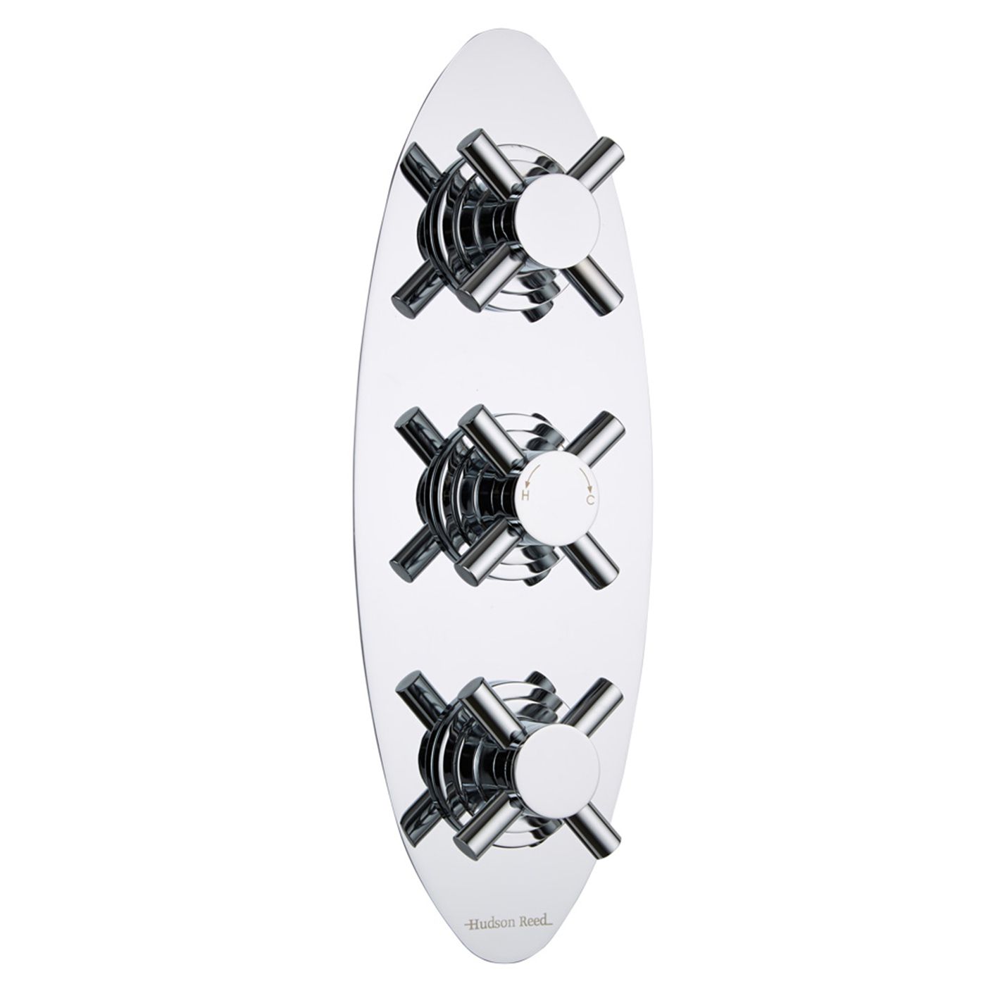 Kristal Concealed 2 Outlet Triple Thermostatic Shower Valve (Oval Plate)