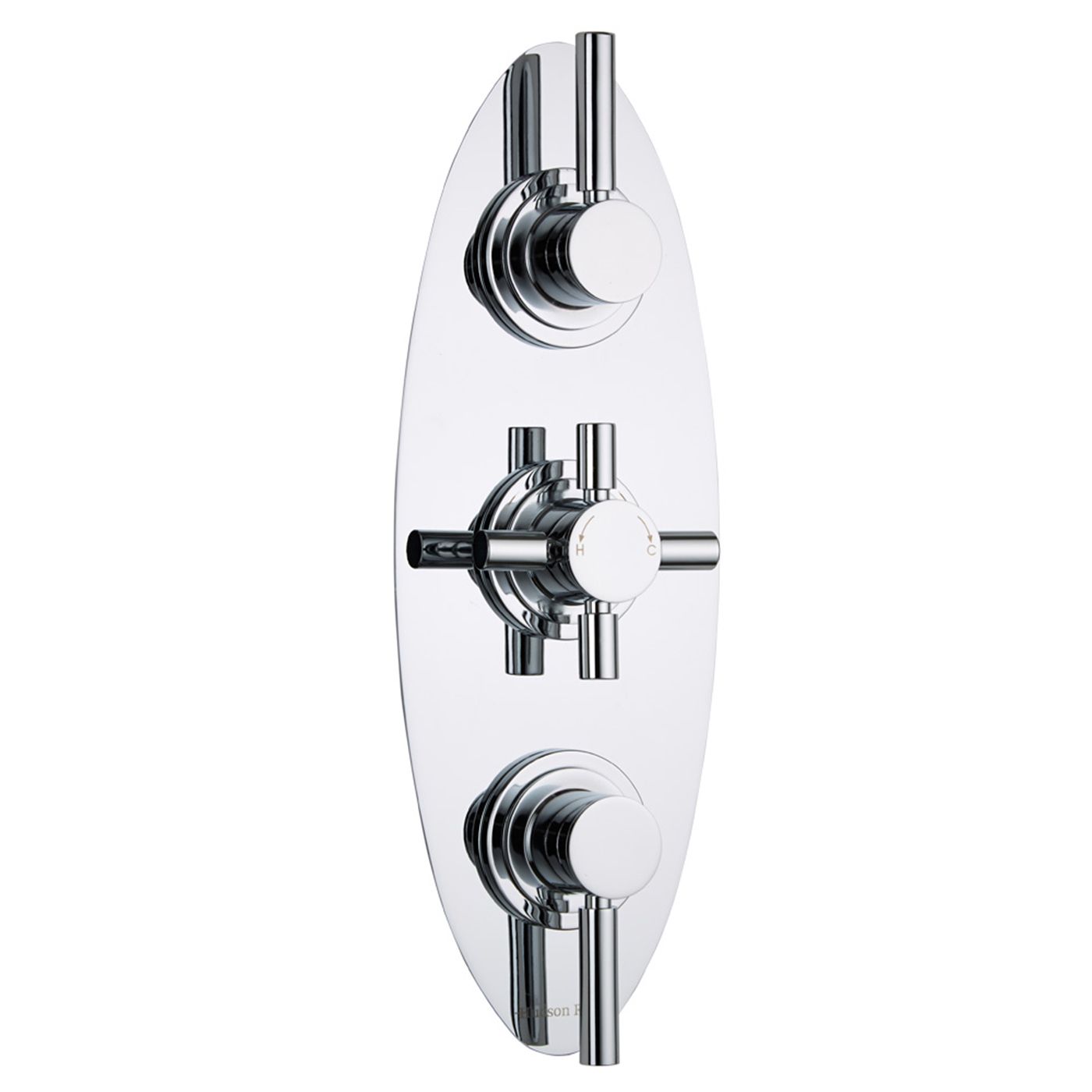 Tec Concealed 2 Outlet Triple Thermostatic Shower Valve (Oval Plate)