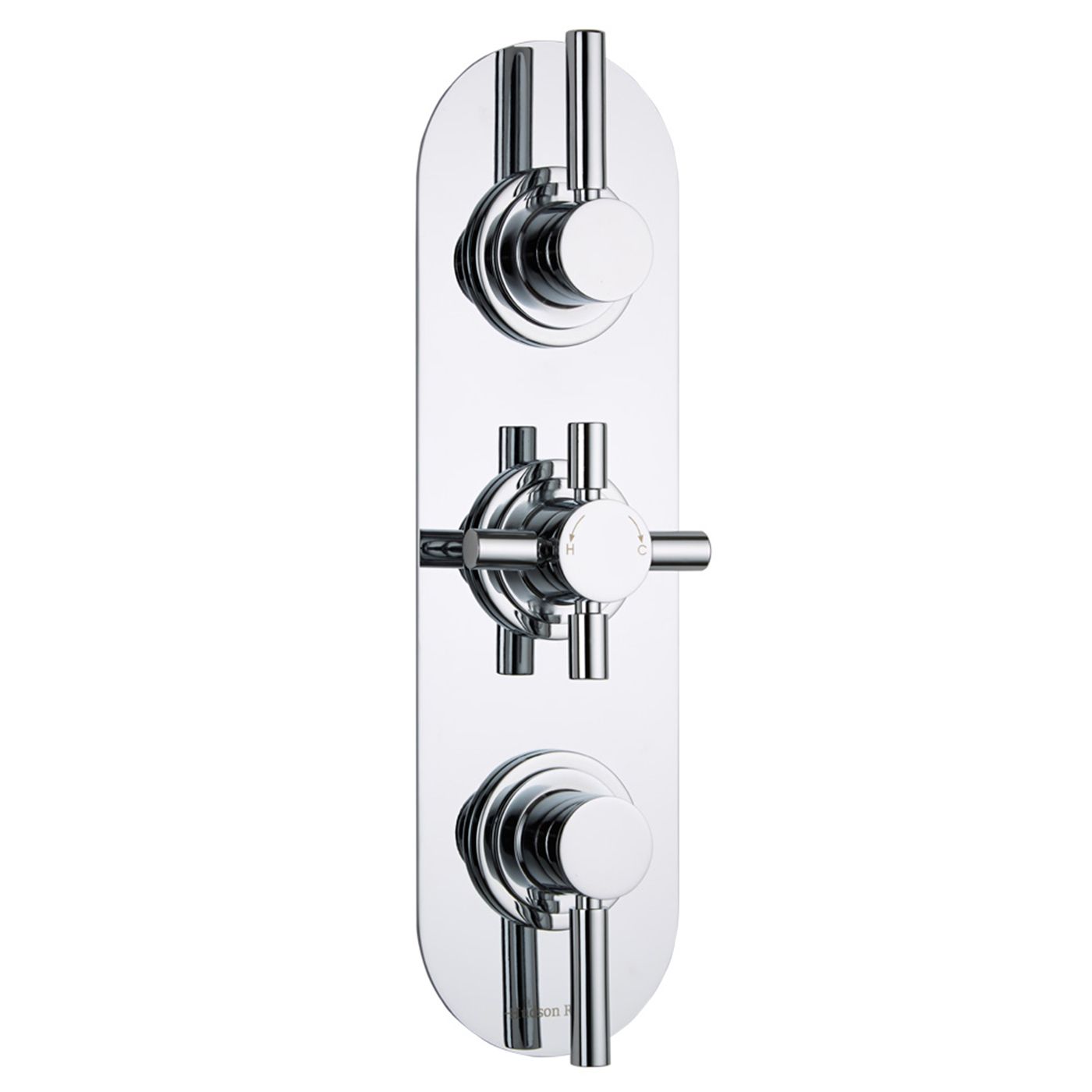 Tec Concealed 2 Outlet Triple Thermostatic Shower Valve (Racetrack Plate)