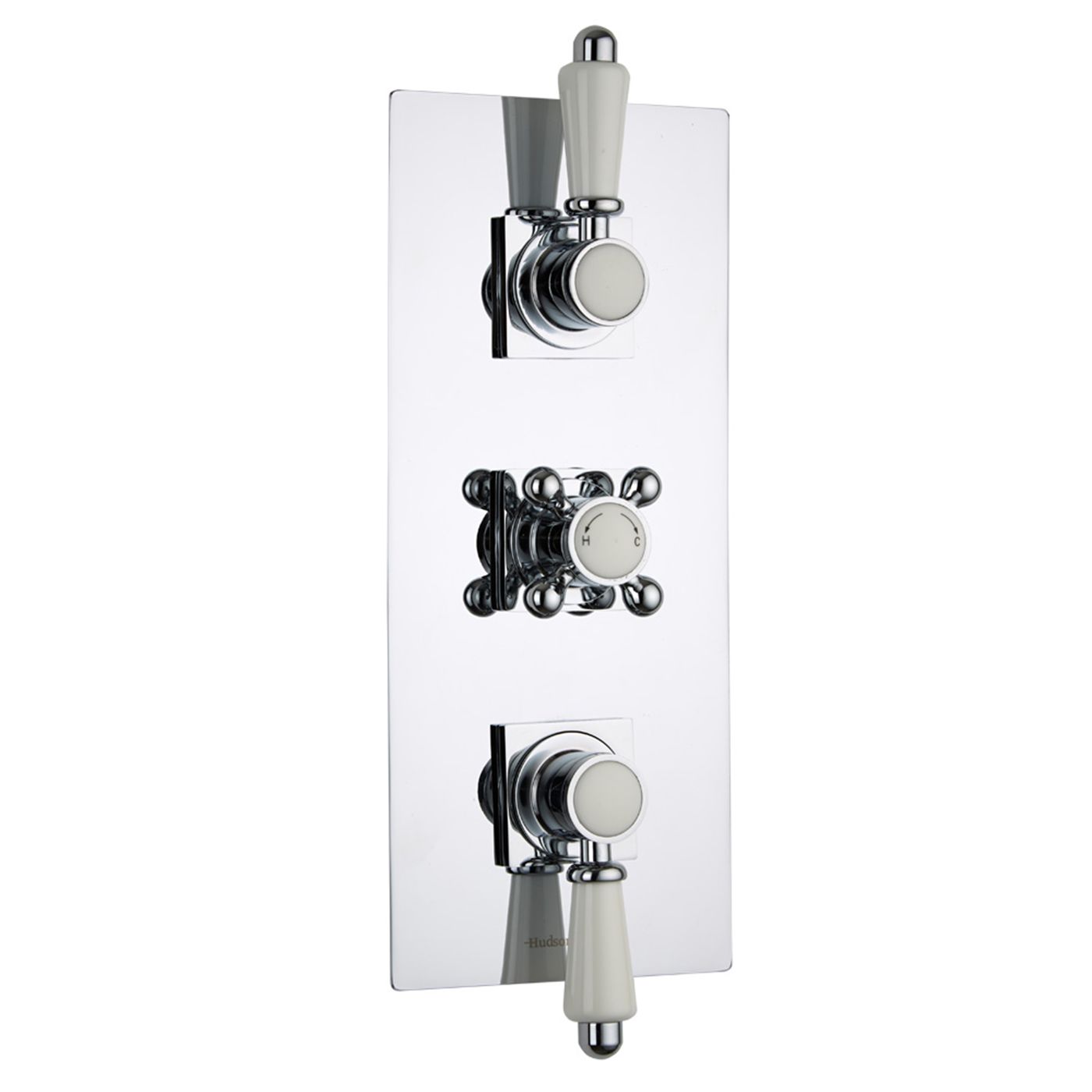 Traditional Concealed 3 Outlet Triple with Diverter Thermostatic Shower Valve (Square Flange)
