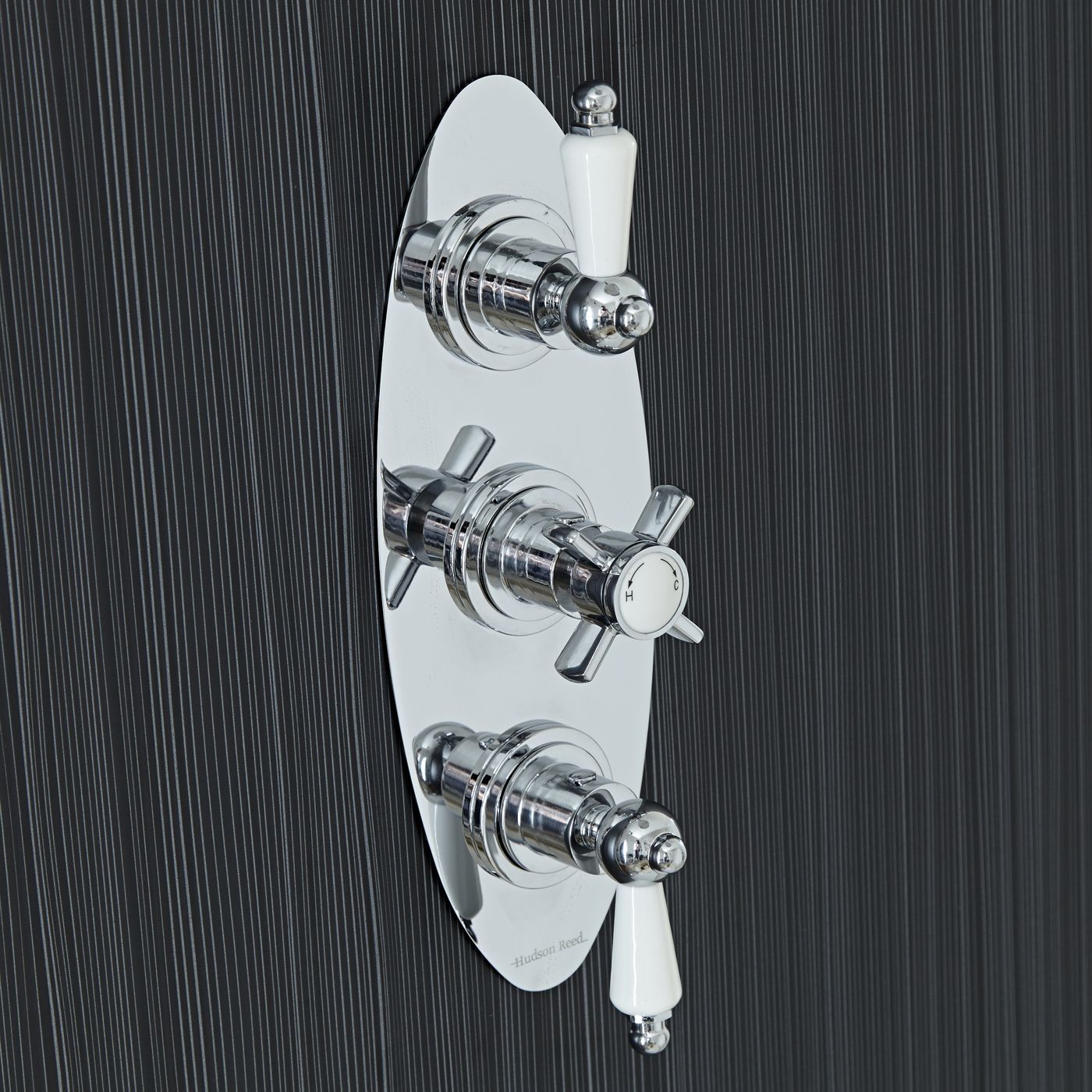 Beaumont Concealed 2 Outlet Triple Thermostatic Shower Valve (Oval Plate)