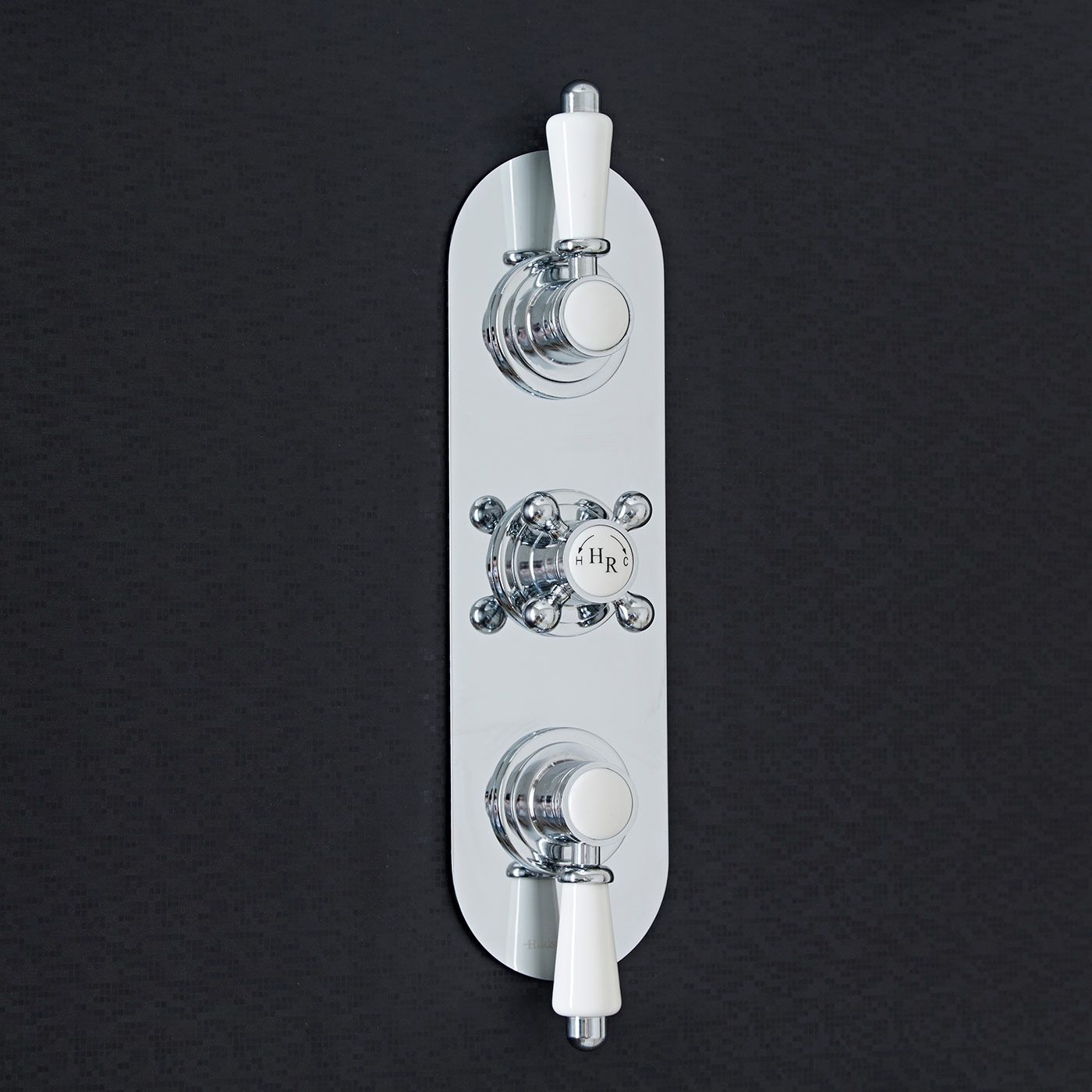 Traditional Concealed 3 Outlet Triple with Diverter Thermostatic Shower Valve (Racetrack Plate)