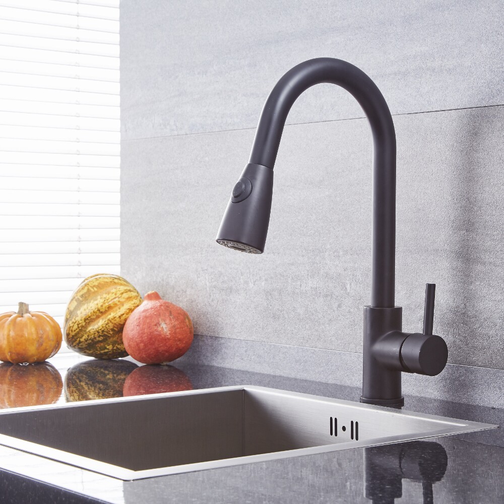 Quest - Black Single-Hole Pull-Down Kitchen Faucet