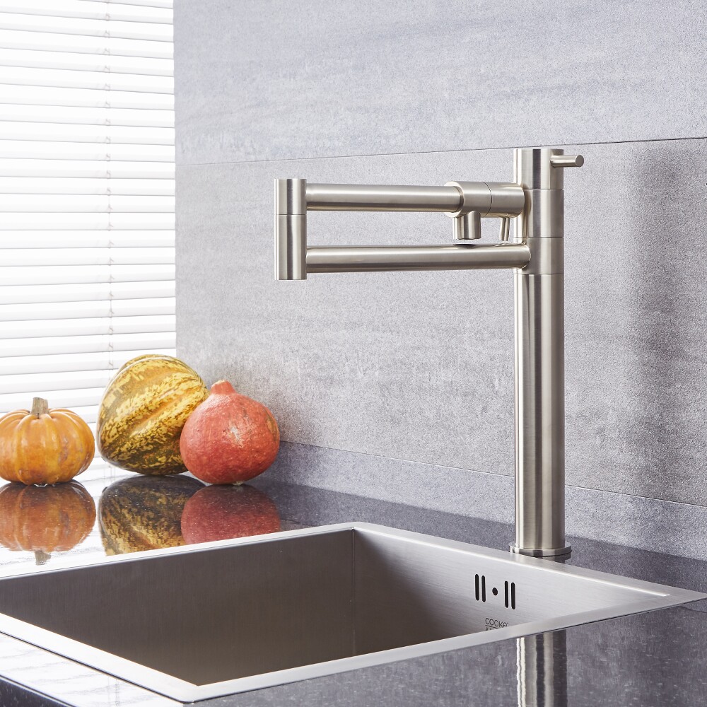 Quest - Brushed Nickel Deck Mounted Retractable Pot Filler