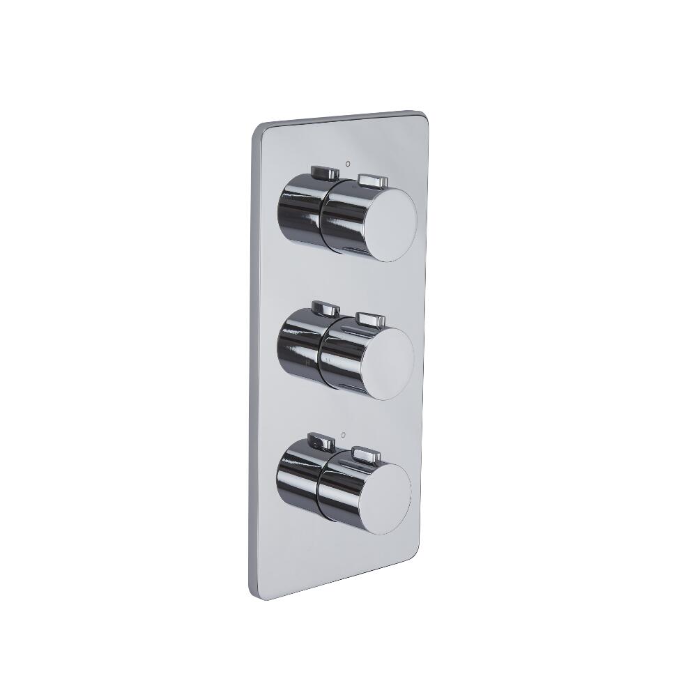 Arcadia - Chrome Triple Thermostatic Shower Valve with Diverter - Three Outlets