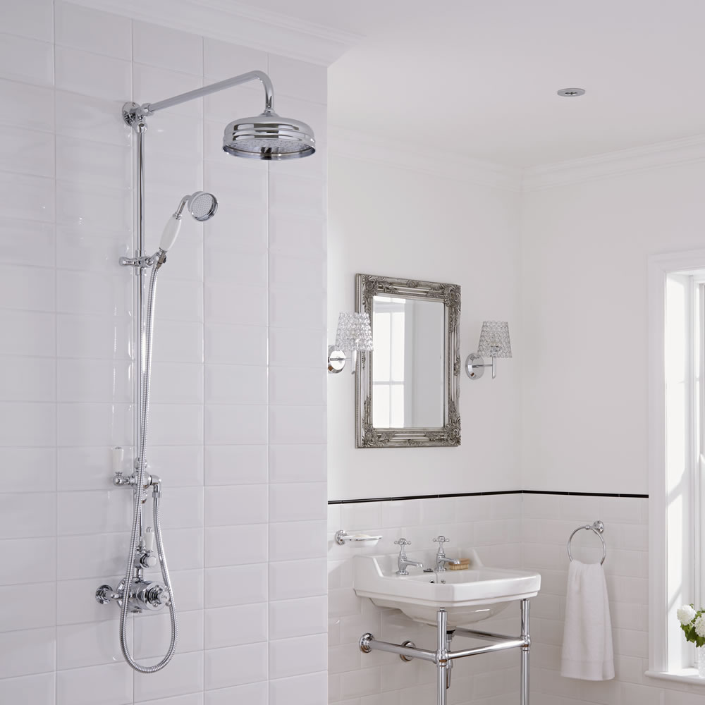 Traditional Grand Rigid Riser Kit with Twin Thermostatic Shower Faucet Valve