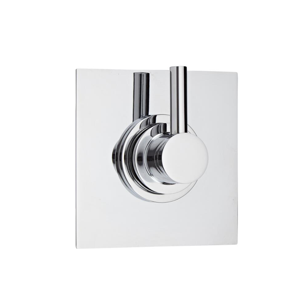 Shut-Off Shower Valve with Square Plate and Modern Lever Handle
