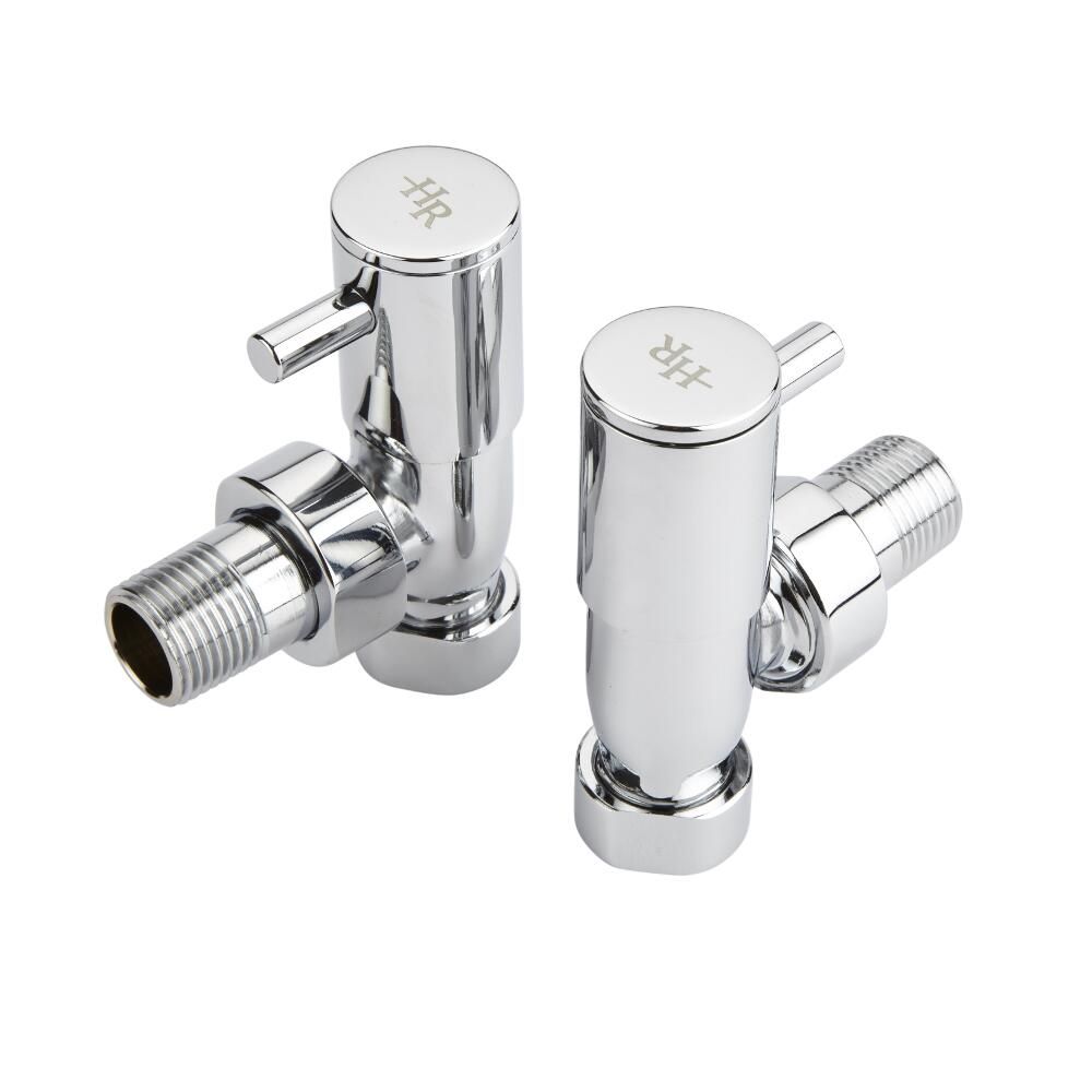 Hudson Reed Minimalist Chrome Manual Angled Radiator Valves (Pair)