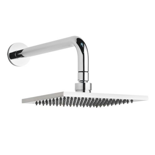 Square 8" One-function Rainshower Showerhead & 13" x 1" Arm - Polished Chrome